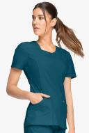 Cherokee Infinity Scrubs Round Neck Scrub Top - S - Caribbean Blue