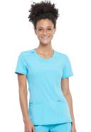 Cherokee Infinity Scrubs Round Neck Scrub Top - S - Caribbean Blue