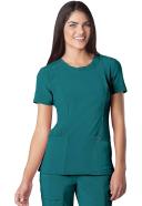Cherokee Infinity Scrubs Round Neck Scrub Top - XS - Teal