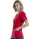 Cherokee Infinity Scrubs Round Neck Scrub Top - XXS - Red
