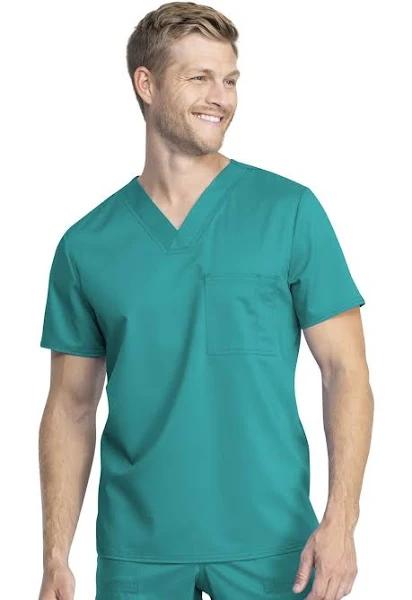 Cherokee Revolution Tech WW742AB Scrubs Top Unisex Teal Blue