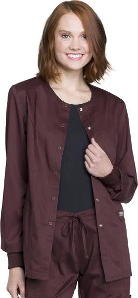Cherokee Revolution WW310 Scrubs Warm Up Jacket Women Espresso