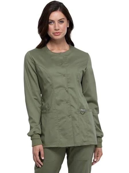 Cherokee Revolution WW310 Scrubs Warm Up Jacket Women Olive