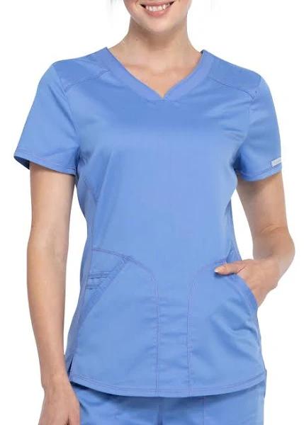 Cherokee Revolution WW601 Scrubs Top Women Ciel Blue