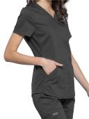 Cherokee Revolution WW601 Scrubs Top Women Pewter