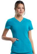 Cherokee Revolution WW601 Scrubs Top Women Pewter