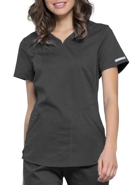 Cherokee Revolution WW601 Scrubs Top Women Pewter