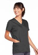 Cherokee Workwear 4770 Scrubs Top Womens Snap Front V-Neck Black