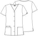Cherokee Workwear 4770 Scrubs Top Womens Snap Front V-Neck Black
