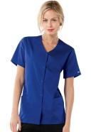 Cherokee Workwear 4770 Scrubs Top Womens Snap Front V-Neck Chocolate