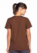 Cherokee Workwear 4770 Scrubs Top Womens Snap Front V-Neck Chocolate
