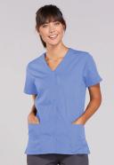 Cherokee Workwear 4770 Scrubs Top Womens Snap Front V-Neck Grape