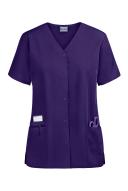 Cherokee Workwear 4770 Scrubs Top Womens Snap Front V-Neck Grape