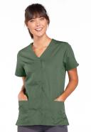 Cherokee Workwear 4770 Scrubs Top Womens Snap Front V-Neck Navy