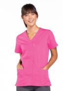 Cherokee Workwear 4770 Scrubs Top Womens Snap Front V-Neck Navy