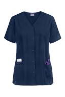 Cherokee Workwear 4770 Scrubs Top Womens Snap Front V-Neck Navy