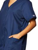 Cherokee Workwear 4770 Scrubs Top Womens Snap Front V-Neck Navy