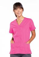 Cherokee Workwear 4770 Scrubs Top Womens Snap Front V-Neck Olive