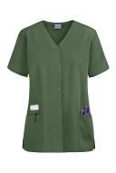 Cherokee Workwear 4770 Scrubs Top Womens Snap Front V-Neck Olive