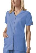 Cherokee Workwear 4770 Scrubs Top Womens Snap Front V-Neck Olive