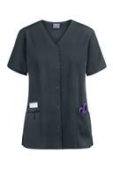 Cherokee Workwear 4770 Scrubs Top Womens Snap Front V-Neck Pewter