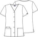 Cherokee Workwear 4770 Scrubs Top Womens Snap Front V-Neck Pewter