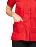 Cherokee Workwear 4770 Scrubs Top Womens Snap Front V-Neck Red