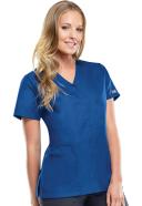 Cherokee Workwear 4770 Scrubs Top Womens Snap Front V-Neck Royal
