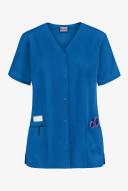 Cherokee Workwear 4770 Scrubs Top Womens Snap Front V-Neck Royal