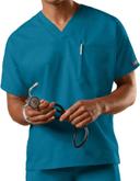Cherokee Workwear 4777 Scrubs Top Unisex V-Neck Tunic. Caribbean Blue