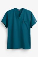 Cherokee Workwear 4777 Scrubs Top Unisex V-Neck Tunic. Caribbean Blue