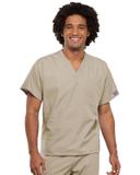 Cherokee Workwear 4777 Scrubs Top Unisex V-Neck Tunic. Khaki