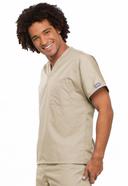 Cherokee Workwear 4777 Scrubs Top Unisex V-Neck Tunic. Khaki