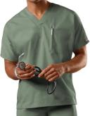 Cherokee Workwear 4777 Scrubs Top Unisex V-Neck Tunic. Olive