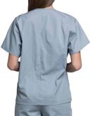Cherokee Workwear 4777 Scrubs Top Unisex V-Neck Tunic. Pewter