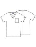 Cherokee Workwear 4777 Scrubs Top Unisex V-Neck Tunic. Pewter