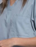 Cherokee Workwear 4777 Scrubs Top Unisex V-Neck Tunic. Pewter
