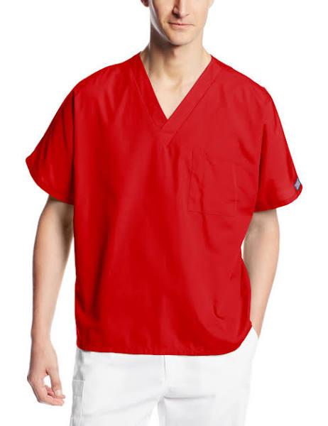 Cherokee Workwear 4777 Scrubs Top Unisex V-Neck Tunic. Red