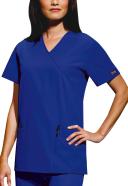 Cherokee Workwear 4801 Scrubs Top Womens Mock Wrap Tunic Black