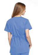 Cherokee Workwear 4801 Scrubs Top Womens Mock Wrap Tunic Ceil Blue