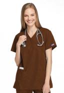 Cherokee Workwear 4801 Scrubs Top Womens Mock Wrap Tunic Grey