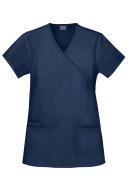 Cherokee Workwear 4801 Scrubs Top Womens Mock Wrap Tunic Navy