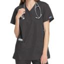 Cherokee Workwear 4801 Scrubs Top Womens Mock Wrap Tunic Pewter