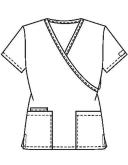 Cherokee Workwear 4801 Scrubs Top Womens Mock Wrap Tunic Pewter
