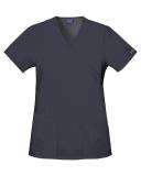 Cherokee Workwear 4801 Scrubs Top Womens Mock Wrap Tunic Pewter
