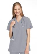 Cherokee Workwear 4801 Scrubs Top Womens Mock Wrap Tunic Pewter