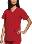 Cherokee Workwear 4801 Scrubs Top Womens Mock Wrap Tunic Red