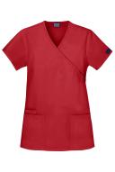 Cherokee Workwear 4801 Scrubs Top Womens Mock Wrap Tunic Red