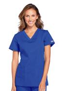 Cherokee Workwear 4801 Scrubs Top Womens Mock Wrap Tunic Royal