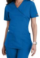 Cherokee Workwear 4801 Scrubs Top Womens Mock Wrap Tunic Royal